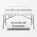 Mesa Dobrável Tipo Maleta Prática e Durável 180x60cm — Portátil, Resistente, Fácil de Montar e Guardar